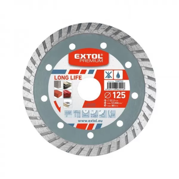 Dia kotouč řezný turbo Long Life 115x22,2mm EXTOL PREMIUM 108951