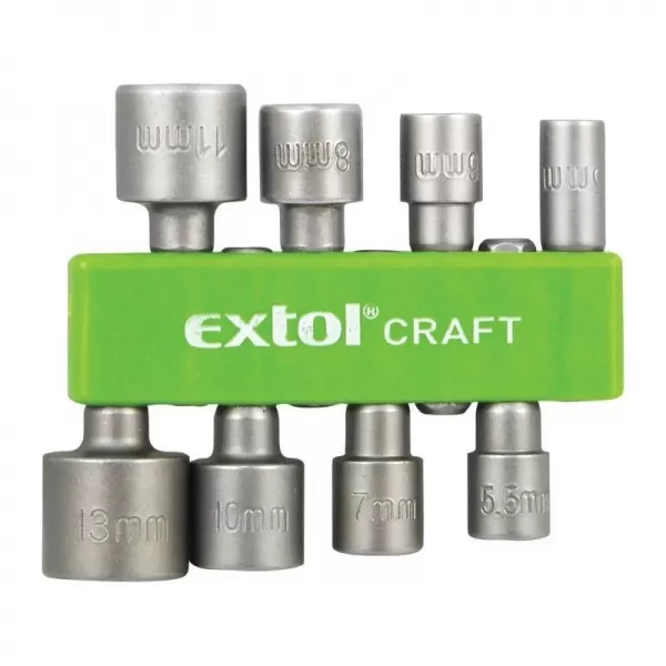 Hlavice nástrčné do vrtačky sada 8ks 5-13mm 1/4" EXTOL CRAFT 10213