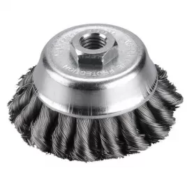 Kartáč hrnkový copánkový 80mm vlnitý drát S 0,5mm dvouřadý M14x2mm EXTOL CRAFT 17009