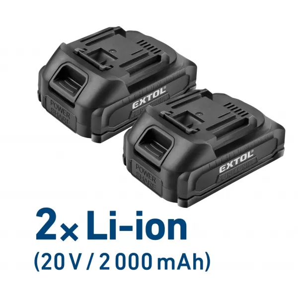Aku vrtací šroubovák 20V 2x2,0Ah BRUSHLESS EXTOL CRAFT 402450