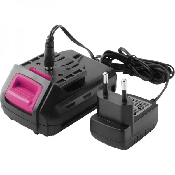 Aku vrtací šroubovák růžový 12V Li-ion 1,3Ah, sada vrtáků v tašce EXTOL LADY 402401