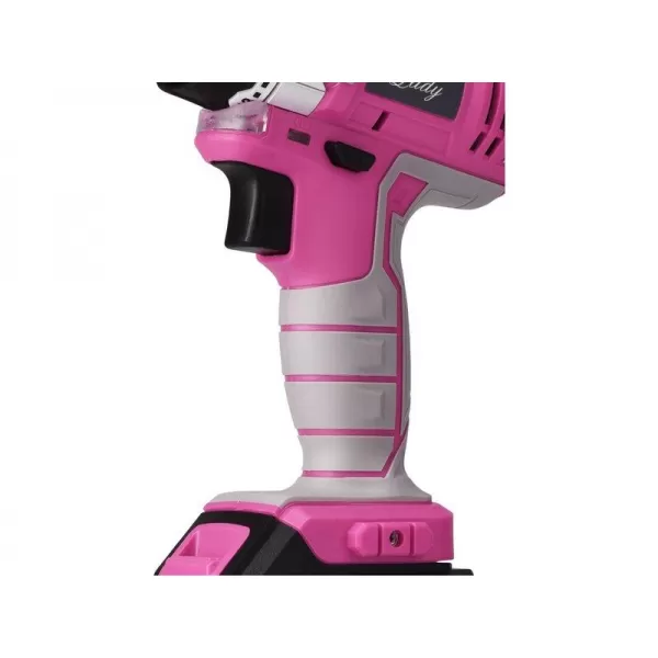 Aku vrtací šroubovák růžový 12V Li-ion 1,3Ah, sada vrtáků v tašce EXTOL LADY 402401