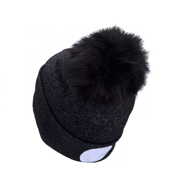 Čepice s čelovkou šedá/třpytivá s bambulí EXTOL LIGHT 43196