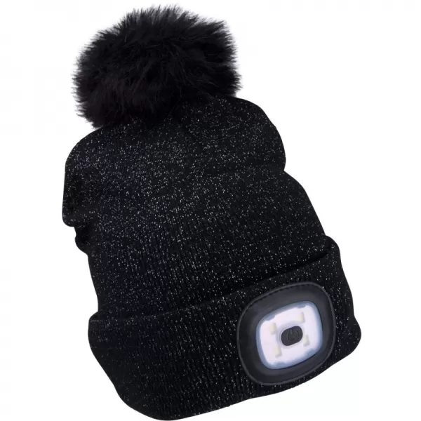 Čepice s čelovkou šedá/třpytivá s bambulí EXTOL LIGHT 43196
