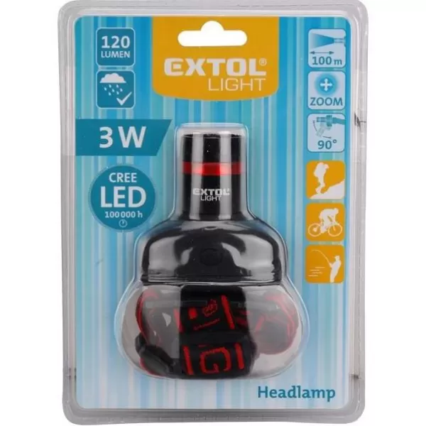 Čelovka 3W CREE LED EXTOL LIGHT 43100