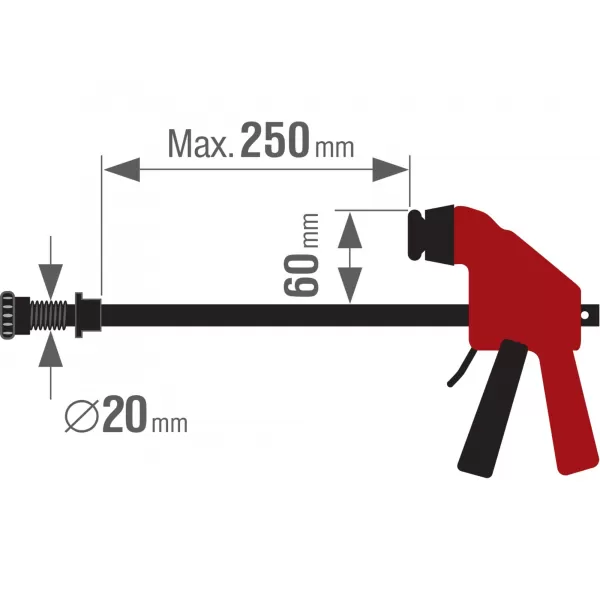 Svěrka přítlačná vertikální k multif. stolům 0-250mm FORTUM 4759991