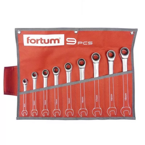 Klíče ráčnové očkoploché sada 9ks FORTUM 4720104