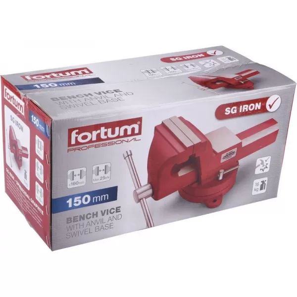 Svěrák otočný s kovadlinou FORTUM 150mm SG Iron 4752624