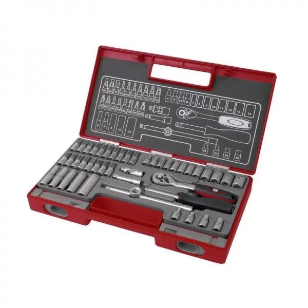 Hlavice nástrčné a zástrčné sada 45ks 1/4" 61CrV5 FORTUM 4700013