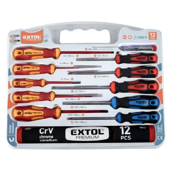 Šroubováky kombinovaná sada se zkoušečkou 11ks EXTOL PREMIUM 53088