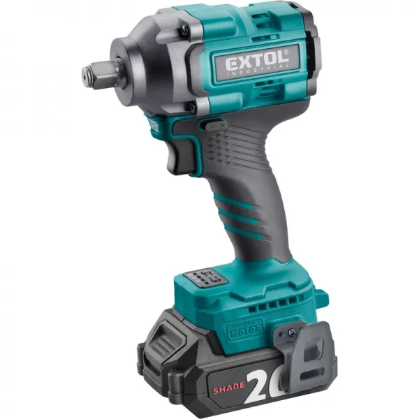 Aku utahovák rázový 1/2" 20V/2,0Ah SHARE20V, 500Nm, BRUSHLESS EXTOL INDUSTRIAL 8791814