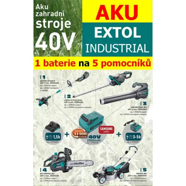Aku strunová sekačka 40V bez baterie EXTOL INDUSTRIAL 8795613
