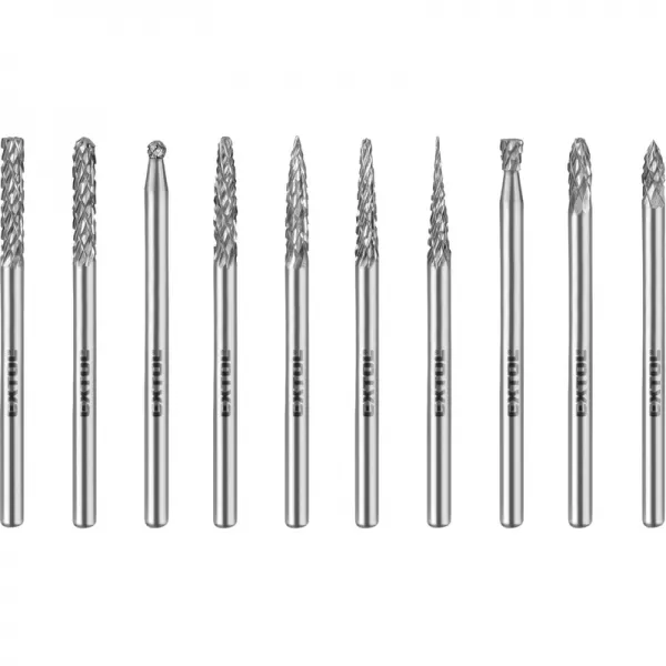 Frézy mini karbidové sada 10ks EXTOL INDUSTRIAL 8703800