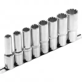 Hlavice nástrčné prodloužené, MULTI-LOCK, sada 8ks CrV EXTOL PREMIUM 8818112