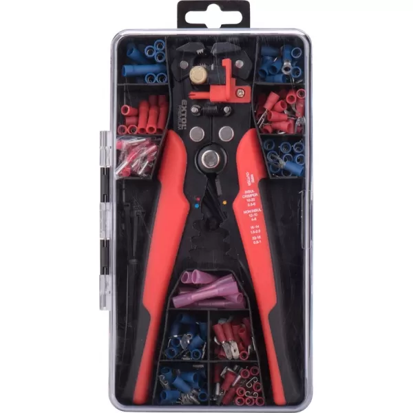 Kleště odizolovací/krimpovací a koncovky, sada 231ks EXTOL PREMIUM 8831126
