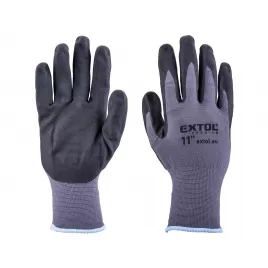 Rukavice nylonové, bezešvé, polomáčené v nitrilu, velikost 11' Extol Premium 8856683