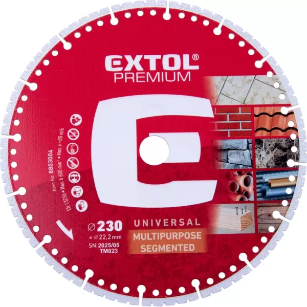 Kotouč řezný diamantový MULTI univerzální, 230x22,2x3mm EXTOL PREMIUM 8803004