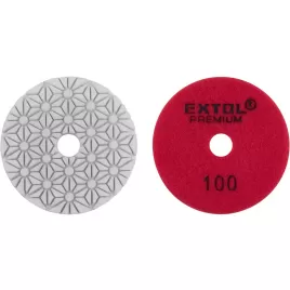 Kotouč diamantový leštící na obklady, 100mm, P100, suchý zip Extol Premium 8803092
