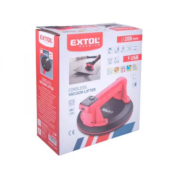 Aku přísavka 3,7 V s automatickým udržováním podtlaku Extol Premium 8891502