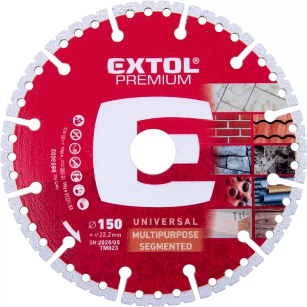 Kotouč řezný diamantový MULTI univerzální, 150x22,2x2,6mm EXTOL PREMIUM 8803002