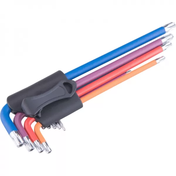 L-klíče TORX prodloužené barevné, sada 9ks, s kuličkou, T10-50, S2 EXTOL PREMIUM 8819416