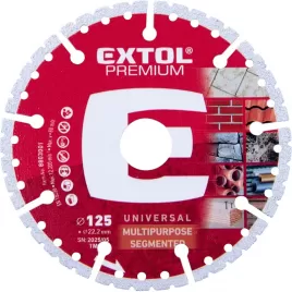 Kotouč řezný diamantový MULTI univerzální, 125x22,2x2,2mm EXTOL PREMIUM 8803001