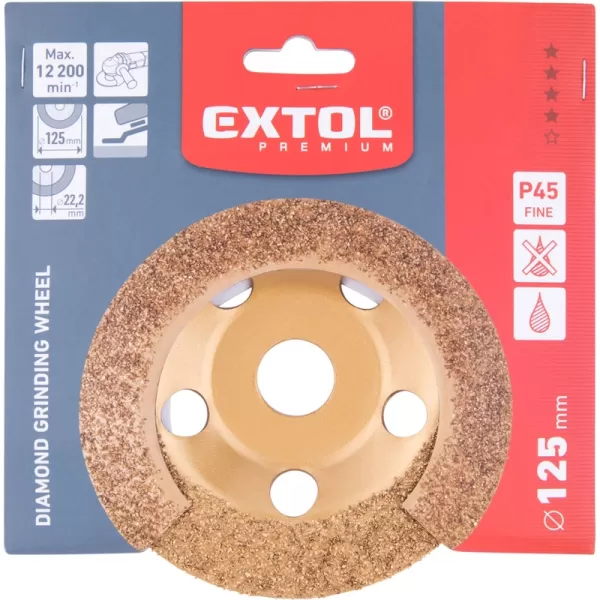 Kotouč diamantový brusný, 125x22,2mm, jemný P45 EXTOL PREMIUM 8803137
