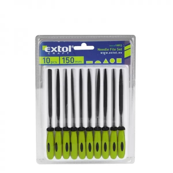 Pilníky jehlové s plastovou rukojetí sada 10ks 150mm EXTOL CRAFT 8801