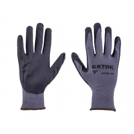 Rukavice nylonové, bezešvé, polomáčené v nitrilu, velikost 9' Extol Premium 8856681