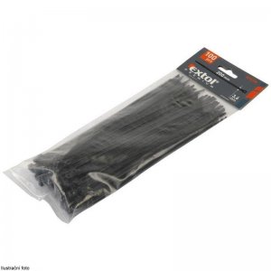 Stahovací pásky černé 380x4,8mm 100ks EXTOL PREMIUM 8856164