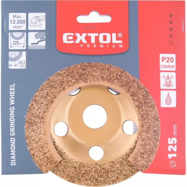 Kotouč diamantový brusný, 125x22,2mm, hrubý P20 EXTOL PREMIUM 8803133