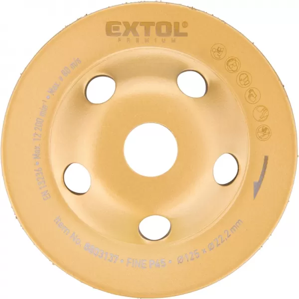 Kotouč diamantový brusný, 125x22,2mm, jemný P45 EXTOL PREMIUM 8803137