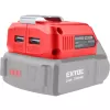 Nabíječka aku pro USB zařízení, se světlem, SHARE20V, bez aku, 5V/2A Extol Premium 8891896