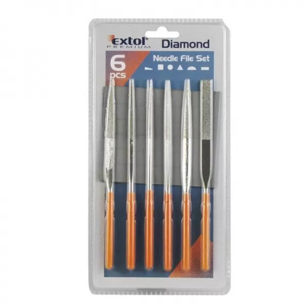 Pilníky diamantové jehlové sada 6ks 160mm EXTOL PREMIUM 8803806