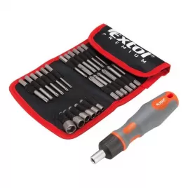 Šroubovák ráčnový s hroty sada 25ks EXTOL PREMIUM 8819102