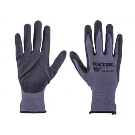 Rukavice nylonové, bezešvé, polomáčené v nitrilu, velikost 10' Extol Premium 8856682
