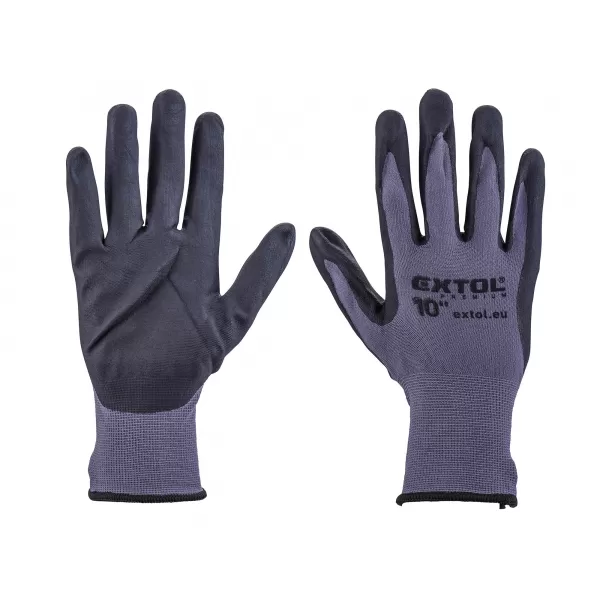 Rukavice nylonové, bezešvé, polomáčené v nitrilu, velikost 10' Extol Premium 8856682