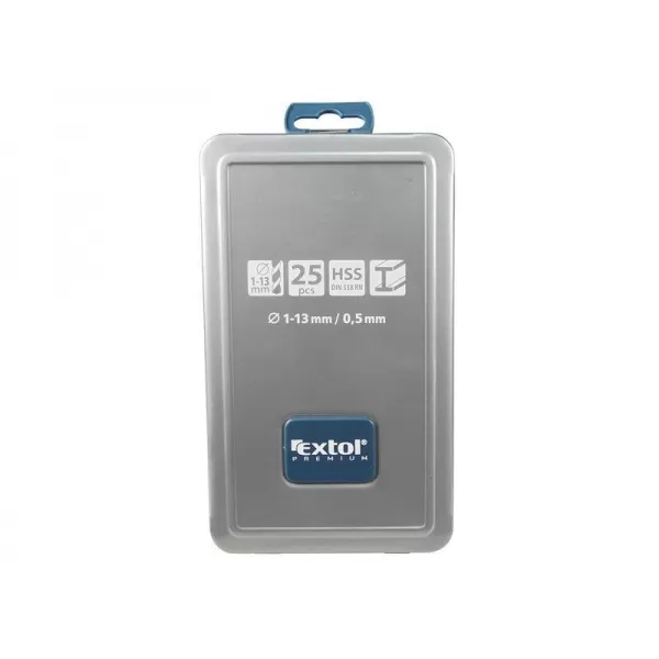 Vrtáky do kovu v kovové krabičce sada 25ks EXTOL PREMIUM 8801192