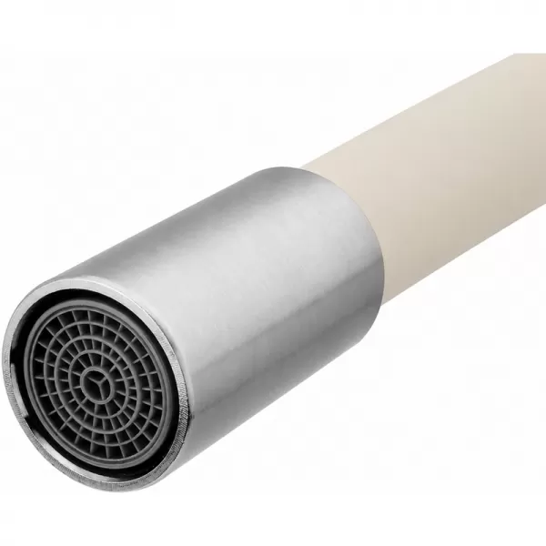 Baterie dřezová/umyvadlová MAGGIE, stojánková s béžovým flexibilním ramínkem, saténová MUSA 831013