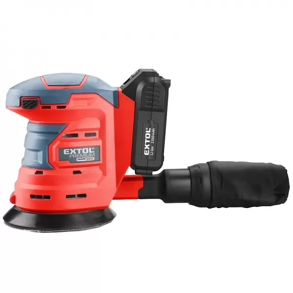 Aku excentrická bruska 125mm 20V 2,0Ah Extol Premium 8891846