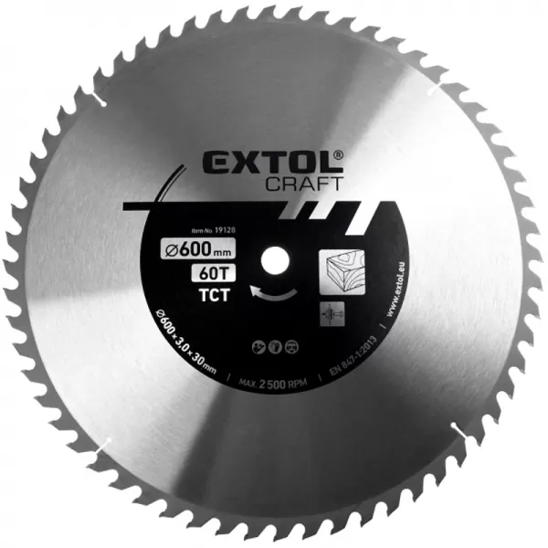 Kotouč pilový s SK plátky 600x3,0x30mm 60T EXTOL CRAFT 19128