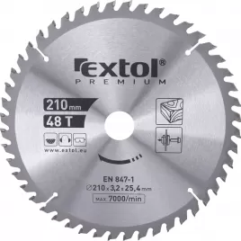 Kotouč pilový s SK plátky 210x2,2x25,4mm 48T EXTOL PREMIUM 8803235