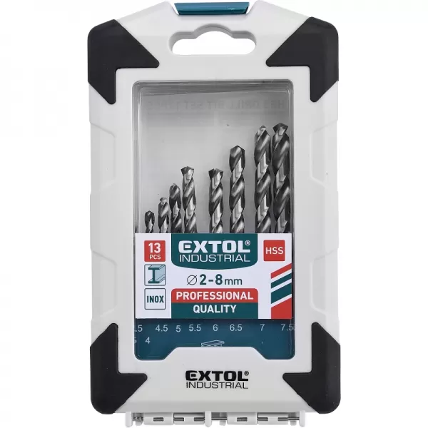 Vrtáky do kovu HSS-G sada 13ks 2-8 mm EXTOL INDUSTRIAL 8701118