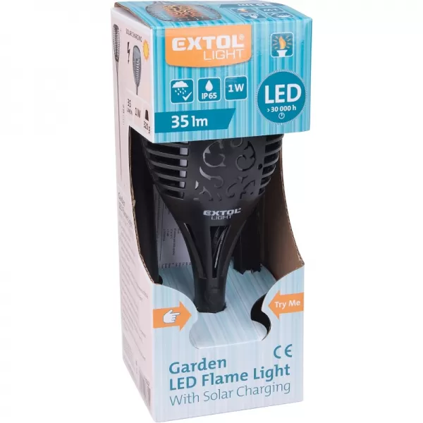 Solární LED pochodeň s plamenem 79cm 35lm EXTOL LIGHT 43132