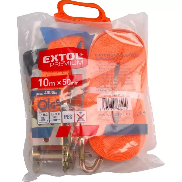 Upínací ráčnový pás s háky 10 m x 50 mm EXTOL PREMIUM 8861155