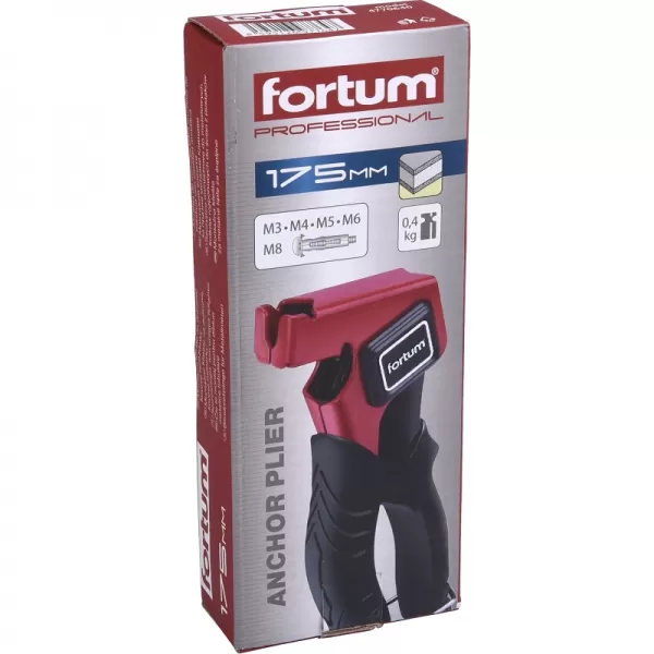 Kleště montážní na dutinové kovové hmoždinky 175mm FORTUM 4770640