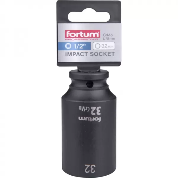 Hlavice nástrčná rázová 1/2", 32mm, L 78mm, CrMoV Fortum 4703232