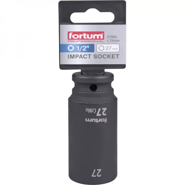 Hlavice nástrčná rázová 1/2", 27mm, L 78mm, CrMoV Fortum 4703227