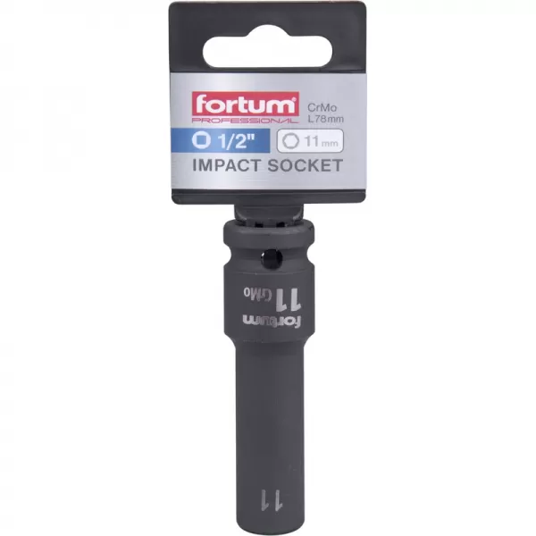 Hlavice nástrčná rázová 1/2", 11mm, L 78mm, CrMoV Fortum 4703211