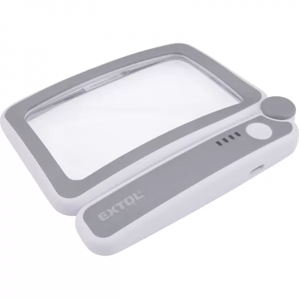 Skládací lupa se světlem, 4× zvětšení, USB nabíjení Extol Light 43164